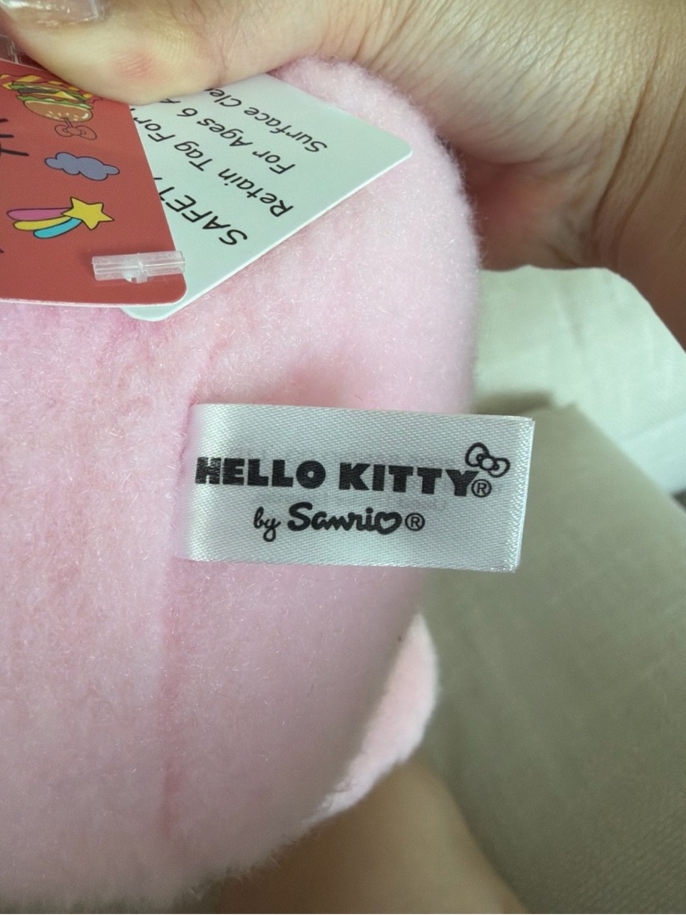 Sanrio Hello Kitty Pink Plush with Red Bow and Yellow Accents - Picture 3 of 3